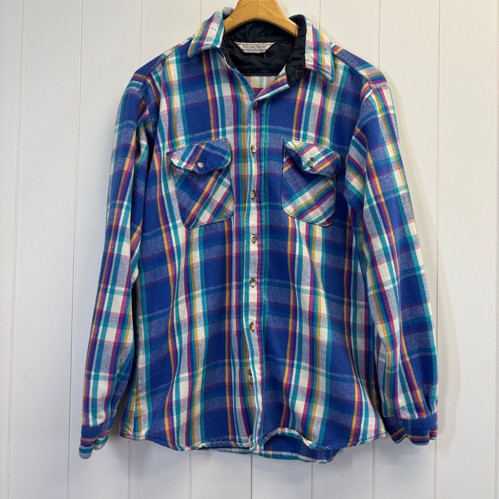 Vintage Field & Stream Flannel Button Down Shirt Mens Size L Grunge Outdoors